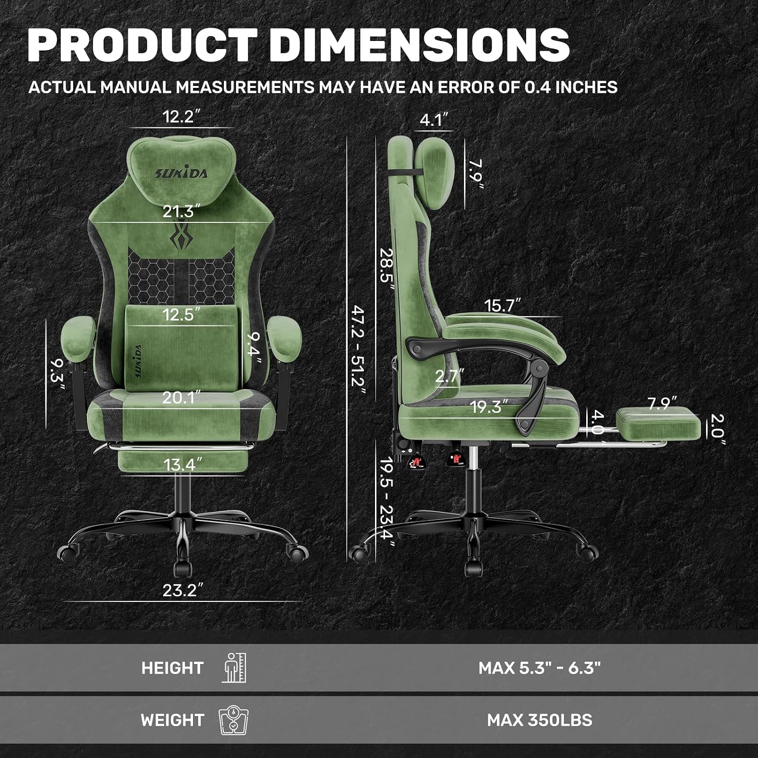 Fabric Video Gaming Chair, Erg - Massage recension och pris