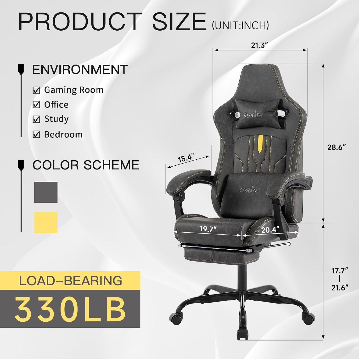 Gaming Chair with Footrest Erg - Massage recension och pris
