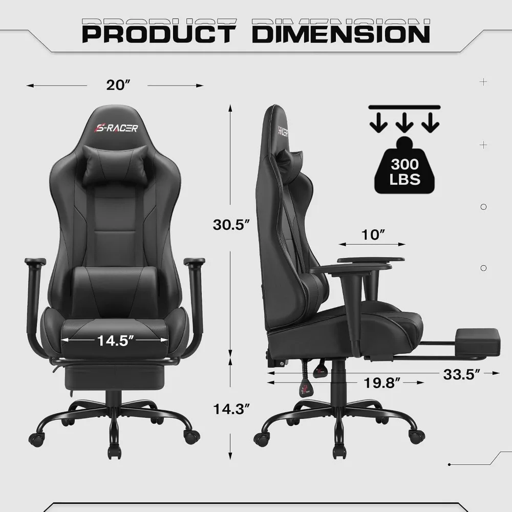 Gaming Chair with Footrest Mas - Massage recension och pris