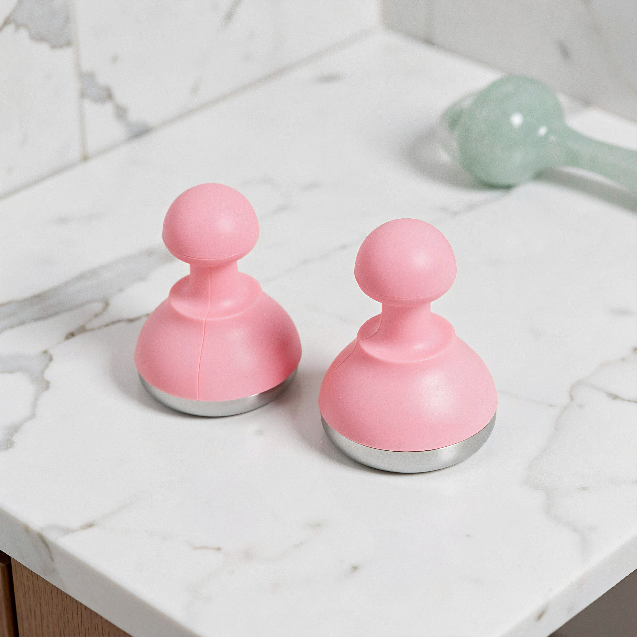 2Pcs Pink Ice Facial Massager  - Face Ice Roller Puffiness recension och pris