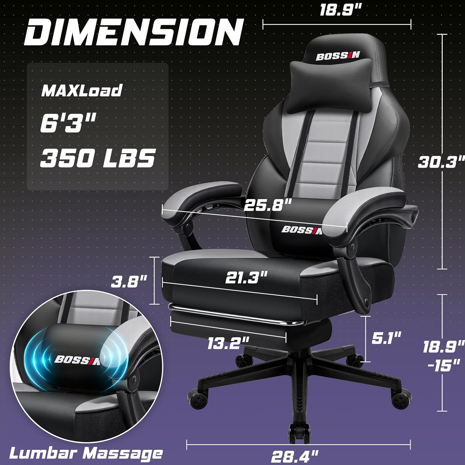Gaming Chair with Massage, Erg - Massage recension och pris