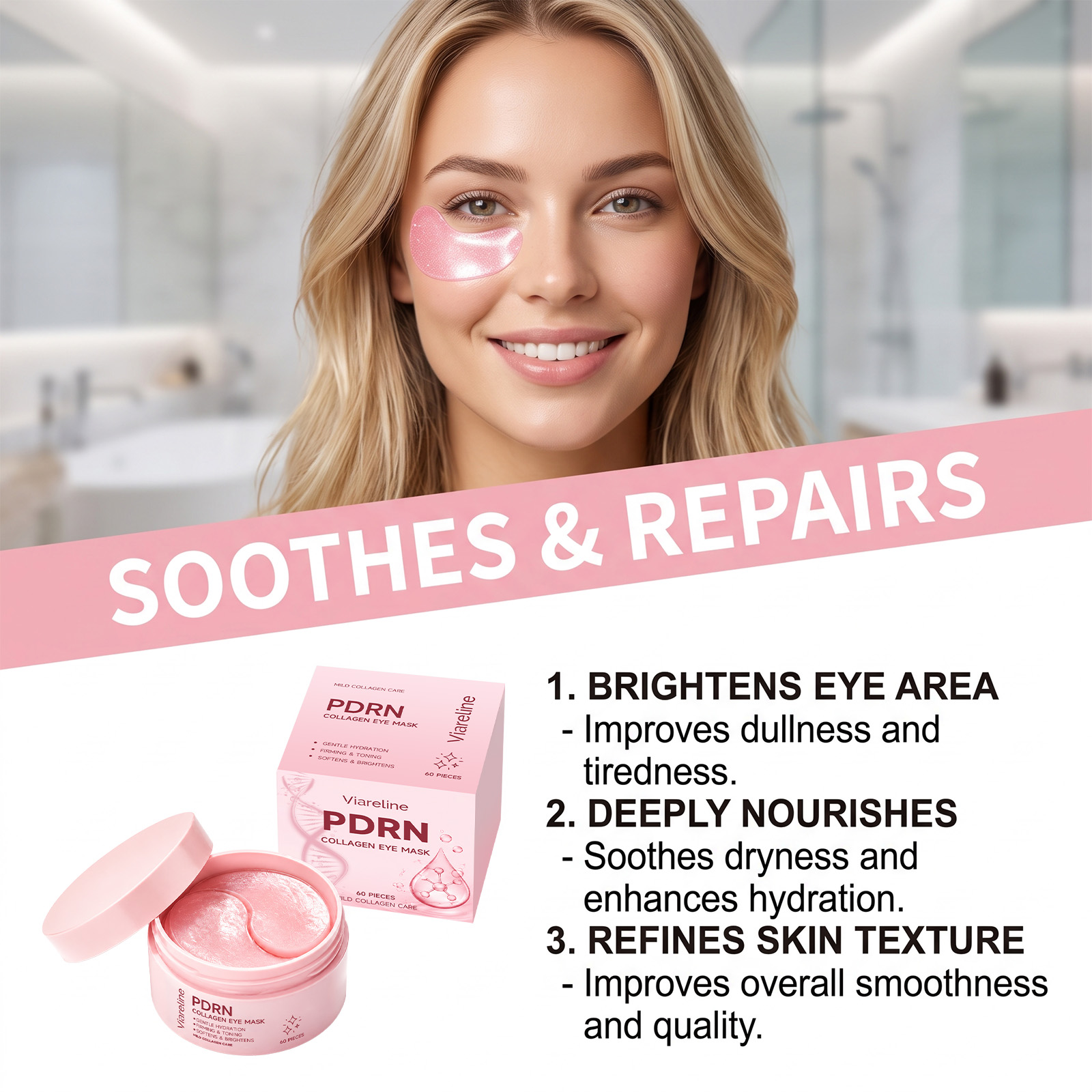 PDRN Pink Collagen Eye Patches - Collagen Under Eye Patches recension och pris