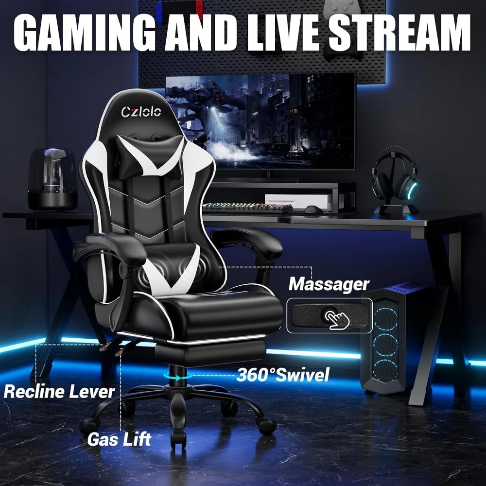 High-back reclining game chair - Massage recension och pris