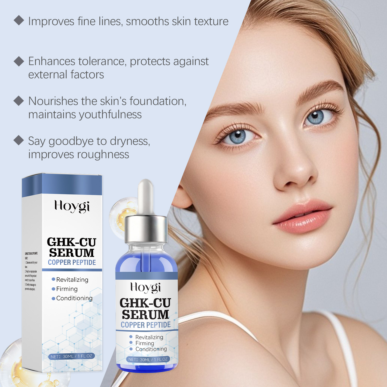 30ml Copper Peptide Serum GHK- - Hyaluronic Acid Facial Serum recension och pris