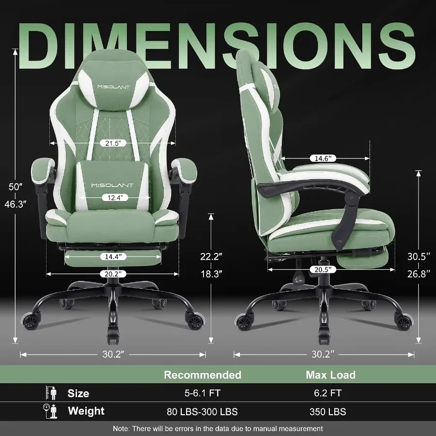Gaming Chair for Adults, Fabri - Massage recension och pris